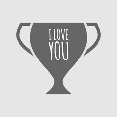 Sticker - Isolated cup with    the text I LOVE YOU