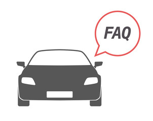 Sticker - Isolated car with    the text FAQ