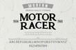 © vision_stock - Font.Alphabet.Script.Typeface.Label.Motor Racer typeface.For labels and different type designs