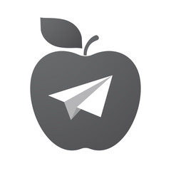 Sticker - Isolated apple fruit with a paper plane