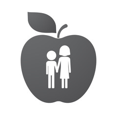 Poster - Isolated apple fruit with a childhood pictogram