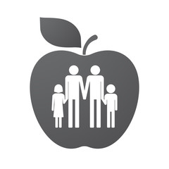 Poster - Isolated apple fruit with a gay parents  family pictogram