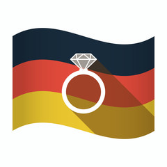 Wall Mural - Isolated Germany flag with an engagement ring