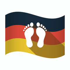 Sticker - Isolated Germany flag with two footprints