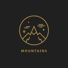 Outline Vector Logo Of Mountain