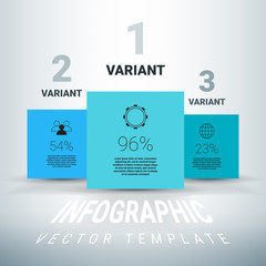 Leinwandbilder - Vector infographics. Squares in perspective