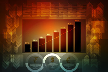 Poster - 2d rendering Stock market online business concept. business Graph
