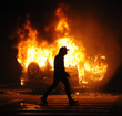  burning car, unrest, anti-government, crime