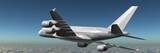 modern passenger airplane in flight above the clouds