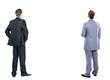 © ASDF - two business mans from the back - looking at something over a white background