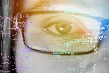 Poster - Composite image of formulas on black background