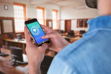 Poster - Composite image of man using mobile phone