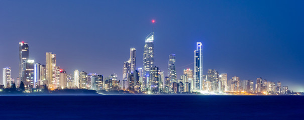 Surfers Paradise Skyline at night, Australia