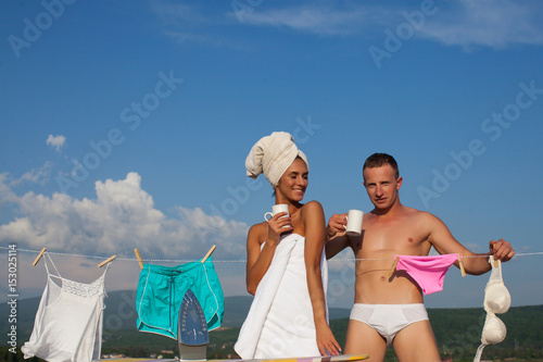 Loving Couple Drinking Coffee In The Morning For Breakfast Love Story Erotic Game Loving Couple Drinking Coffee In The Morning For Breakfast Love Story Erotic Game