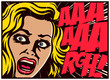 Pop Art style comic book panel with terrified woman in a panic screaming in terror vector poster design illustration