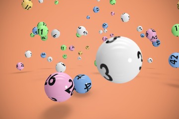 Poster - Composite image of falling lottery balls 