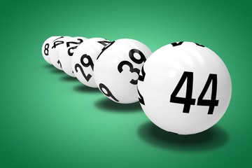 Poster - Composite image of line of lottery balls