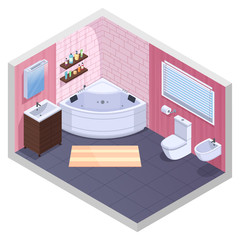 Canvas Print - Angular Bath Isometric Interior