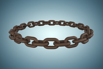 Poster - composite image of 3d image of rusty metallic circular chain