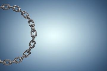 Poster - composite image of 3d image of circular metallic chain