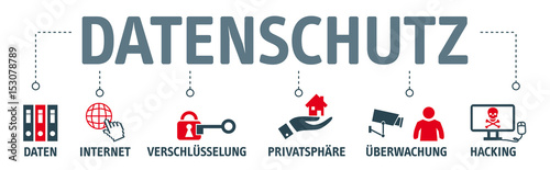 Cuadros en Lienzo Banner Datenschutz - vektor Illustrationen