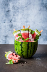 Wall Mural - Watermelon, Coconut and Kiwi Popsicles