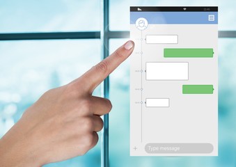 Poster - Hand Touching Messaging Social media App 