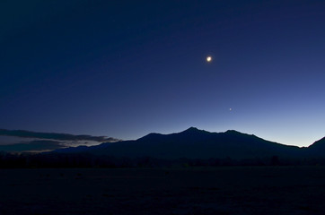 Wall Mural - Moon and Stars Over Mount Princeton at Dusk