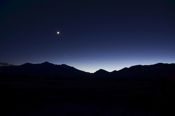 Wall Mural - Moon and Stars Over Mount Princeton at Dusk