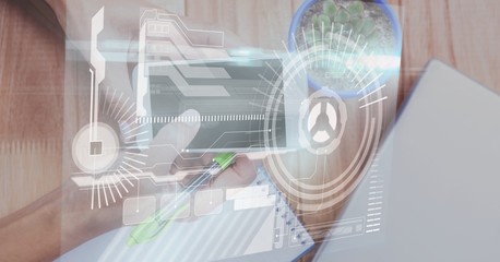 Poster - Hands using smart phone with overlay