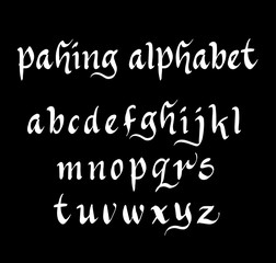 Fototapete - Pahing vector alphabet lowercase characters. Good use for logotype, cover title, poster title, letterhead, body text, or any design you want. Easy to use, edit or change color. 
