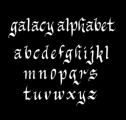 Fototapete - Galacy vector alphabet lowercase characters. Good use for logotype, cover title, poster title, letterhead, body text, or any design you want. Easy to use, edit or change color. 