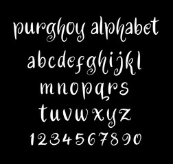 Fototapete - Purghoy vector alphabet lowercase characters. Good use for logotype, cover title, poster title, letterhead, body text, or any design you want. Easy to use, edit or change color. 