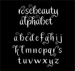 Fototapete - Rosebeauty vector alphabet lowercase characters. Good use for logotype, cover title, poster title, letterhead, body text, or any design you want. Easy to use, edit or change color. 