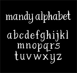 Fototapete - Mandy vector alphabet lowercase characters. Good use for logotype, cover title, poster title, letterhead, body text, or any design you want. Easy to use, edit or change color. 