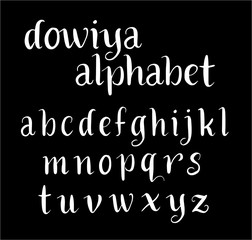 Fototapete - Dowiya vector alphabet lowercase characters. Good use for logotype, cover title, poster title, letterhead, body text, or any design you want. Easy to use, edit or change color. 