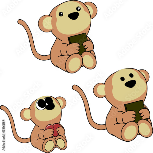 Lovely Cute Little Baby Monkey Cartoon Set In Vector Format Very Easy To Edit Buy This Stock Vector And Explore Similar Vectors At Adobe Stock Adobe Stock