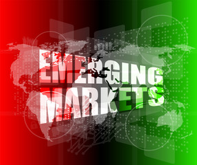 Poster - word emerging marketing on digital touch business screen