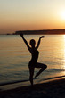 © Kseniia - Silhouette of elegant lady dancing at the beach during sunset