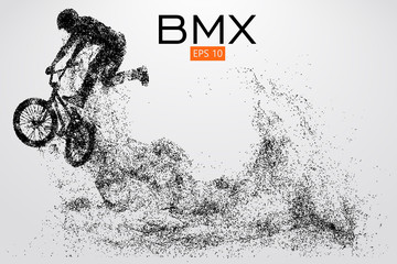 Wall Mural - Silhouette of a BMX rider. Vector illustration