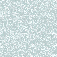Fotofirana vector silver grey spring flowers texture seamless repeat pattern bacgkround design. great for springtime greeting cards, invitations, wedding, fabric, wallpaper, wrapping projects.