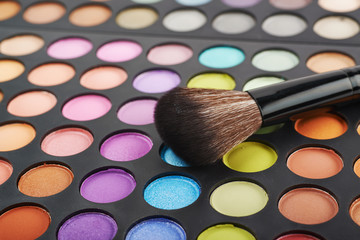 Close-up fragment of a make-up kit