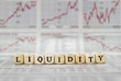 Liquidity word built with letter cubes