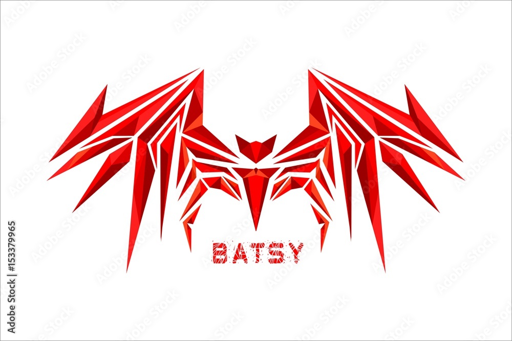 SHATTERED RED BAT VECTOR LOGO Stock Vector | Adobe Stock