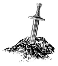 Excalibur Sword In The Stone Illustration