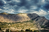 Fototapeta Tęcza - Panorama of town Omis in Croatia