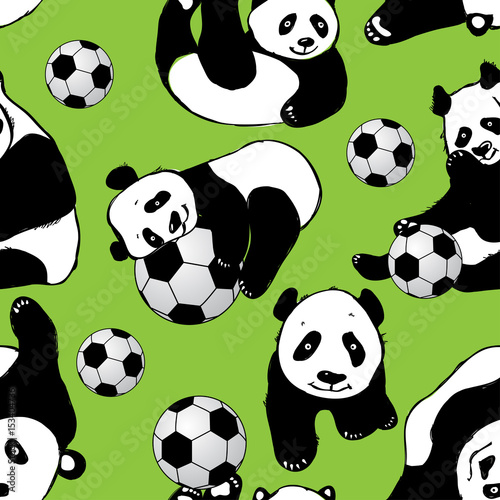 Naklejka dekoracyjna Powtarzający się wzór z pandą