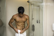 © theartofphoto - Close up Attractive Young Bare Muscular Man after Taking Shower