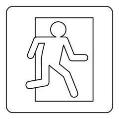 Wall Mural - Fire exit sign icon outline