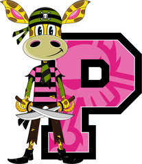 Sticker - P is for Pirate - Giraffe